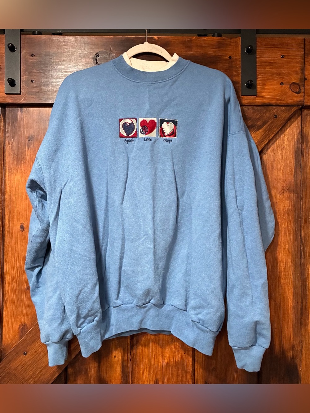 Spirit Love Hope blue sweatshirt